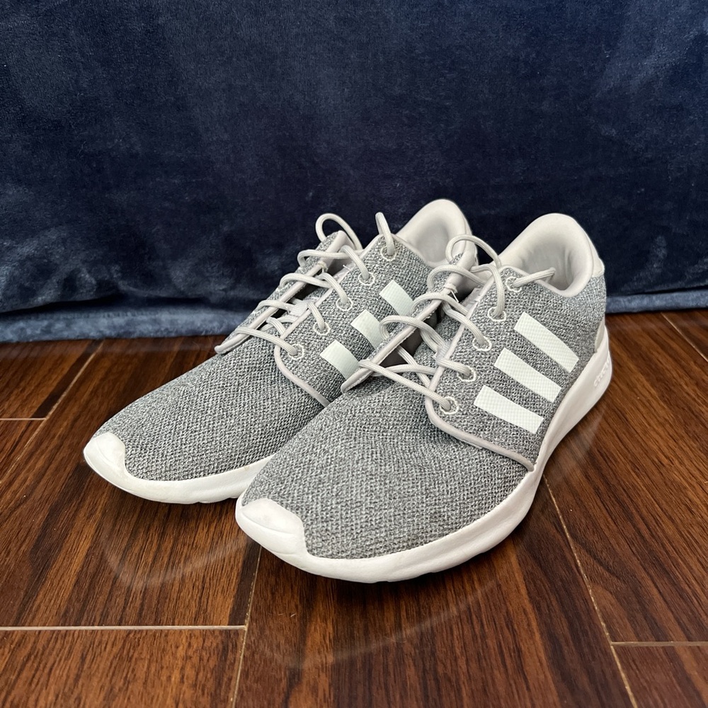 Adidas grey and white shoes